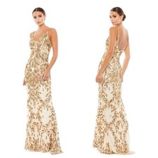 MAC DUGGAL Embellished Leaf Evening Gown NWT Size 12 