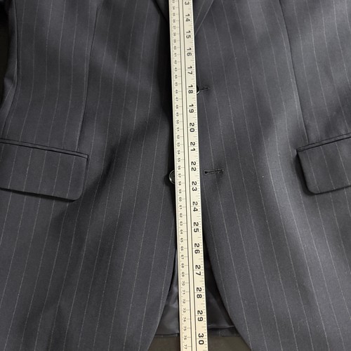 Tuta Brooks Brothers 346 uomo 41R 32W blu navy gessato due bottoni elasticizzata - Foto 9 di 12