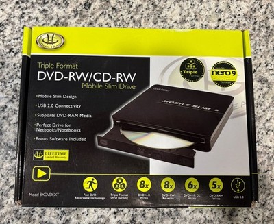 Gear Head 8XDVDEXT External DVD-RW CD-RW Mobile Slim Drive USB 2.0 NewInBox