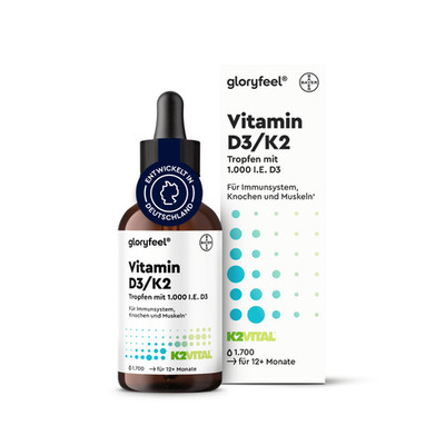Vitamin D3/K2 Tropfen - K2VITAL  von Kappa + bioverfügbares Vitamin D3 (1000 IE)
