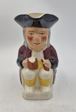 Vintage Ceramic Toby Jug Staffordshire England Hand Painted