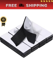 20 Sets Heavy Duty Hook & Loop Adhesive Strips 1x4” Black Sticky Back Fastener