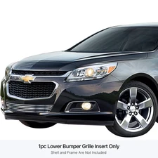 For Chevy Malibu 14-15 APG 1-Pc Polished 8x6 mm Horizontal Billet Bumper Grille