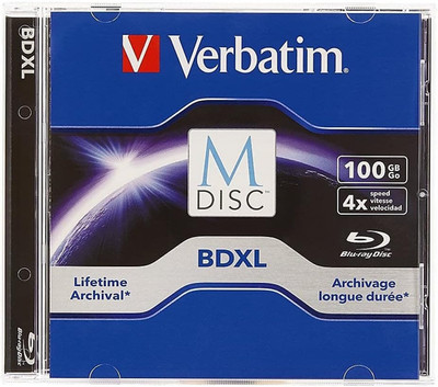 M DISC BDXL 100GB 6X Branded Surface Blank BluRay Recordable Media 1Pk Jewel Cas