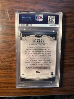 2012 topps tier one bryce harper on the rise autograph baseball