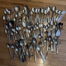 (143 Piece) Vintage Silverplate Flatware Mixed Lot - 11.625 Pounds