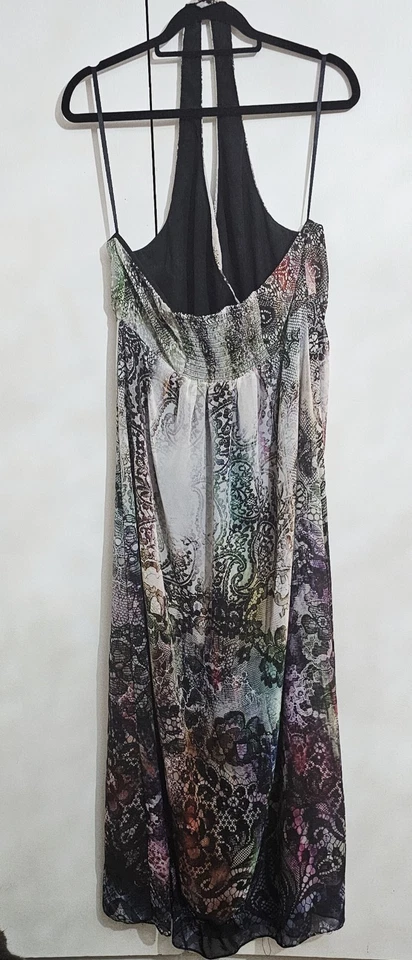 Next Multicoloured Paisley Halterneck Dress Size 22 New without tags - Image 2 of 4