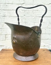 Arts and Crafts antique coal scuttle box copper fire vintage Victorian bucket