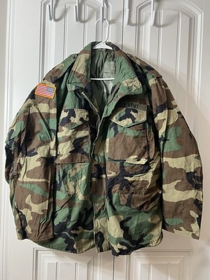 US Army Field Jacket Men s Large - Short Woodland Camo Cold Weather Coat NEW