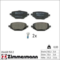 Zimmermann 26468.150.2 Bremsbelagsatz FüR Renault Mitsubishi Captur ASX HF VSX