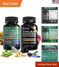 90 Count Shilajit & Sea Moss Supplements - All-in-One Nutrition Solution