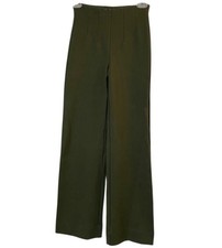 Banana Republic Olive Green Wide Leg Pants Pintuck High Rise Ponte Trousers XXSP