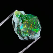7.5Ct Black Ethiopian Opal Rough, Jewelry Grade Welo Opal Rough, Multi Fire Opal