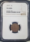1917-P Lincoln Wheat Penny Cent - NGC Graded VG8 BN *READ DESCRIPTION*