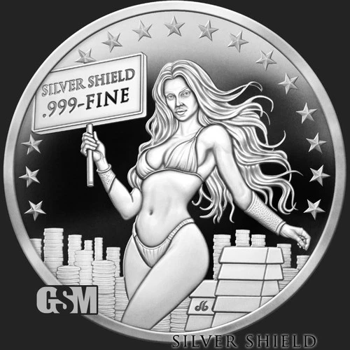 2026 - FINE GIRL - 1oz .999 Fine Silver Shield Round Proof MICROMINTAGE PRESALE
