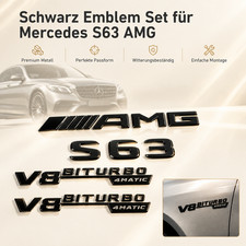 AMG S63 V8BITURBO4matic Zieraufkleber Schwarz 4 teilig Für Mercedes S-Klasse AMG S63 V8BITURBO4matic Zieraufkleber Schwarz 4 teilig Für Mercedes S-Klasse
