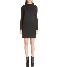 Fuzzi Womens Mock-Neck Shift Dress, Black, Medium