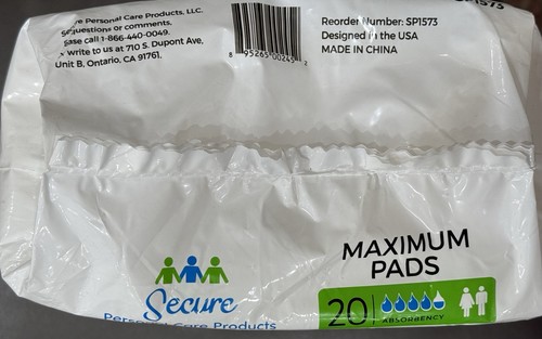 Secure Personal Care Products Incontinence Booster Pads Absorbency (20pk) - Picture 5 of 6