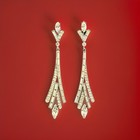TRIFARI “Lightning” Earrings Dangle Drop Rhodium Alfred Philippe Rhinestones