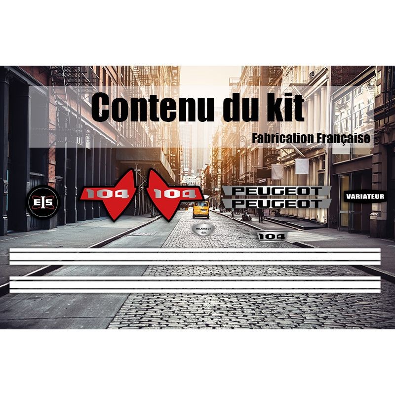 Kit déco Peugeot 104 Rouge pour masquer les rayures et restaurer une carrosserie abîmée