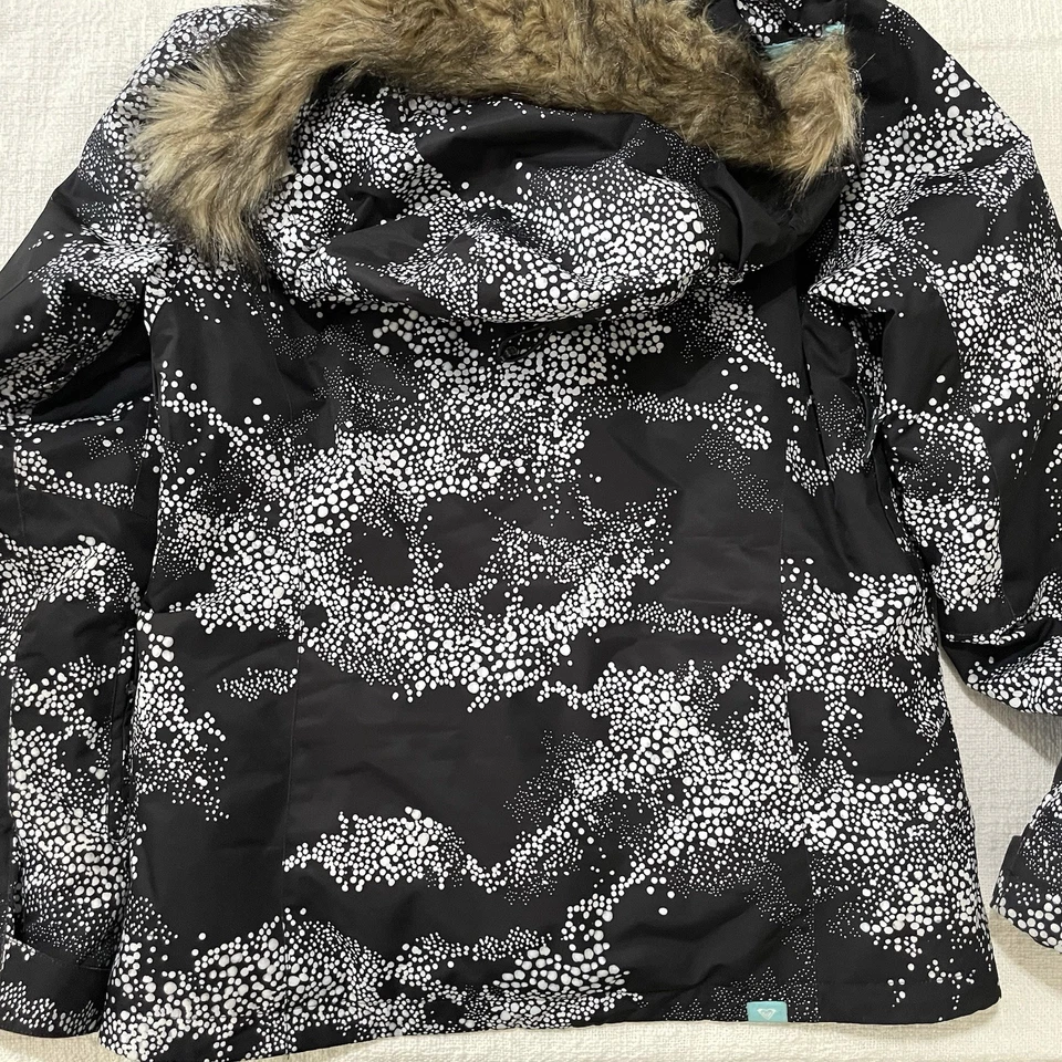 Roxy Niñas DryFlight Snowboard Esquí Chaqueta Abrigo Negro Blanco Verde azulado Talla XL USADO EN EXCELENTE ESTADO Foto 2 de 4