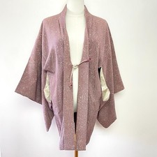 Haori Kimono Tie Front Silk Jacket Robe One Size Cottagecore Minimalist Boho