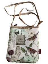 Cross Body Bag | Handmade Canvas Fabric Bird Garden Women Purse handbag