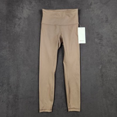 Lululemon Wunder Train Ribbed Tight Womens 4 Taupe High Rise 25'' LW5FY2S NEW