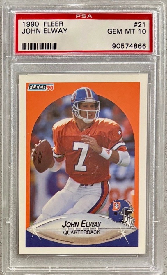 1990 Fleer #21 John Elway PSA 10 Denver Broncos HOF
