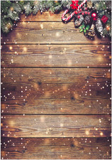 5X7FT Snowflake Gold Glitter Christmas Wood Wall Holiday Photography Backdrop Xm