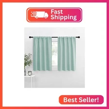 NICETOWN Blackout Curtains for RV Windows, Aqua Blue, 29" by 20", 2 Panels, Room