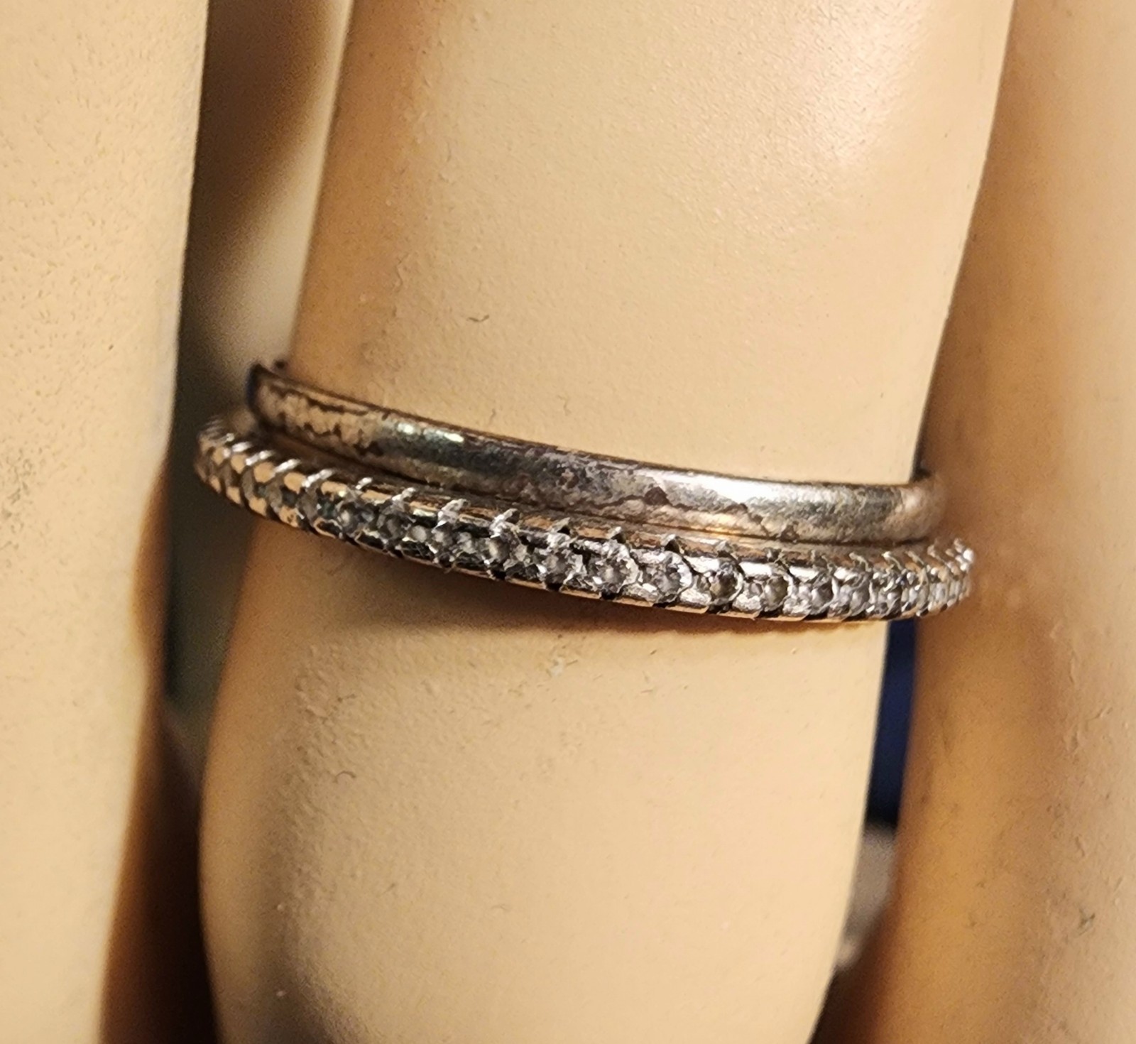 Vintage 925 Sterling Silver Thin Stackable Eterni… - image 4