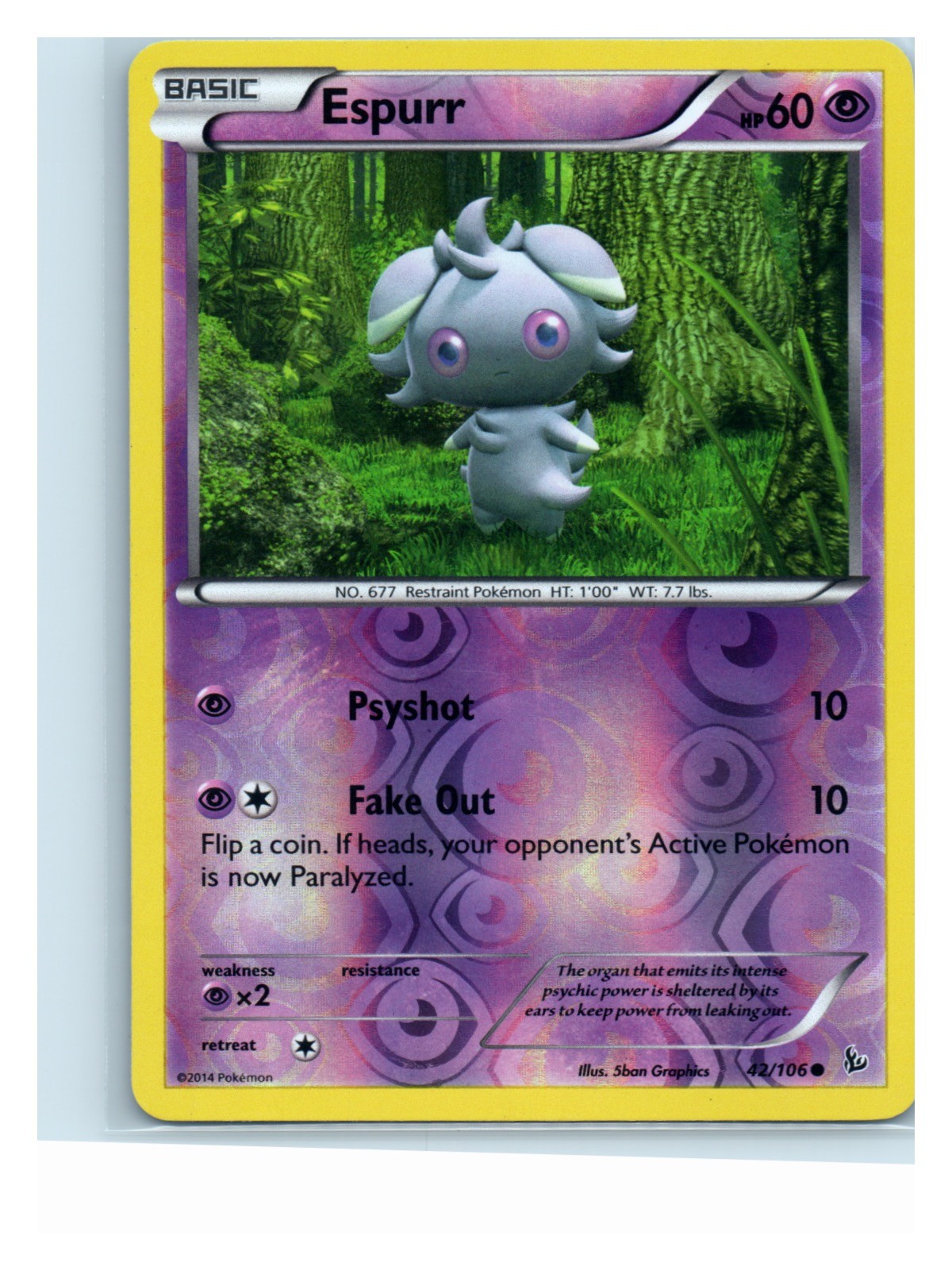 Espurr Reverse Holo 42/106 Common XY - Flashfire LP