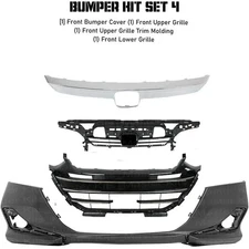 Front Bumper Cover Fascia & Grille Assembly Kit for Honda Accord 2021-2022