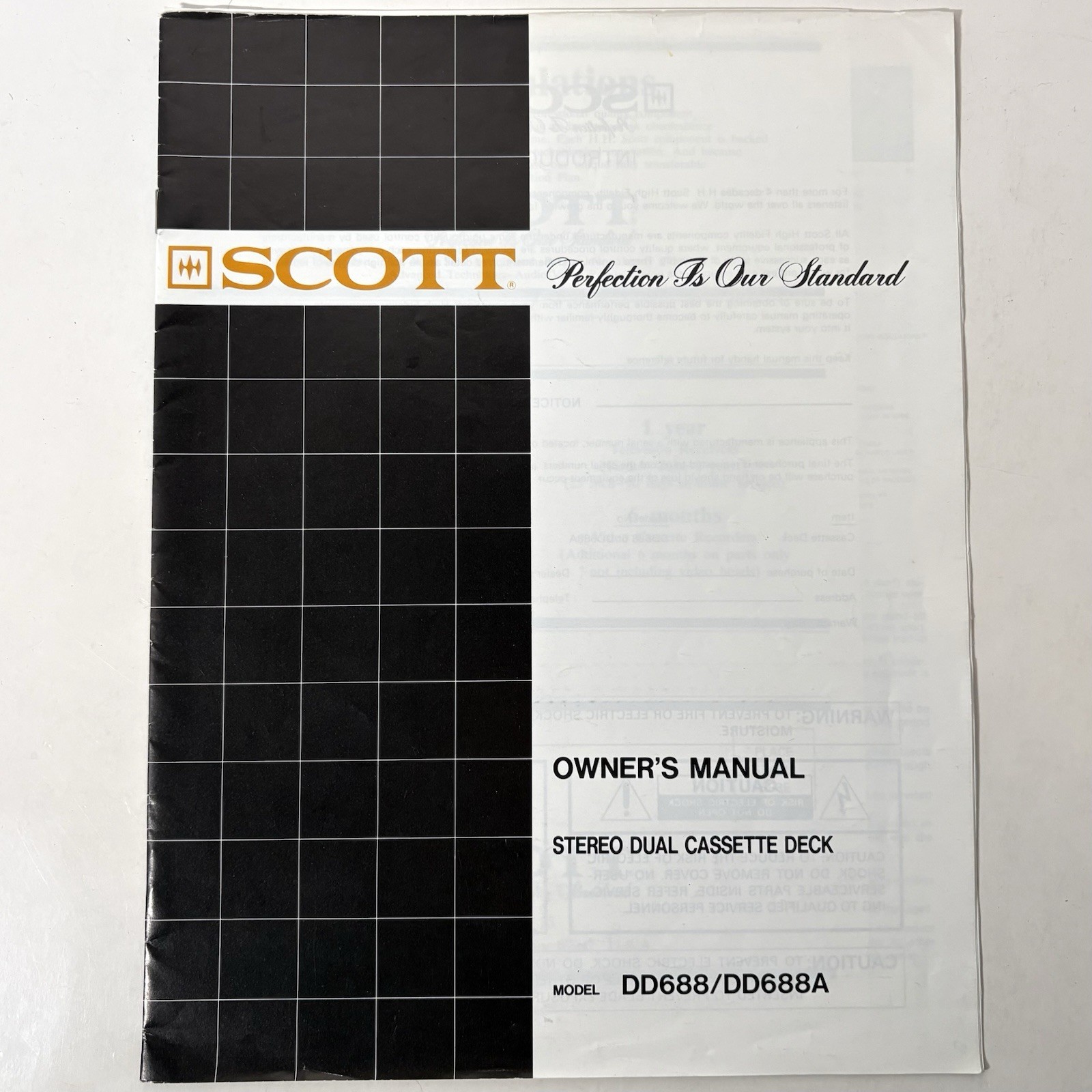 Scott Stereo Dual Cassette Deck Manual Vintage Owners Instructions Booklet Only