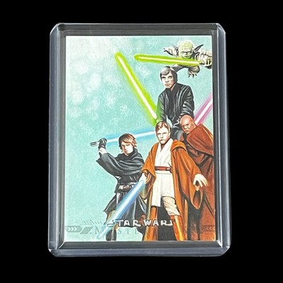 Topps Star Wars JEDI Luke Skywalker Yoda Obi Anakin 1/1 Sketch Card Gary Kezele!