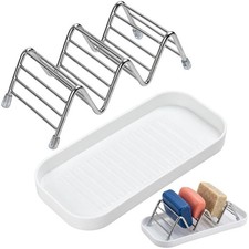 2 pcs Shampoo Bar Holder, Self Draining Soap Dish, Bar Soap Holder for Shower...