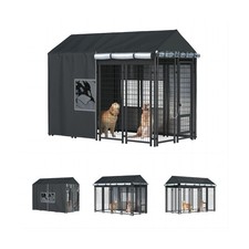 Outdoor Dog Kennel Cover - Full Coverage for 8'Dx4'Wx6'H Dog Cages, 600D Heav...