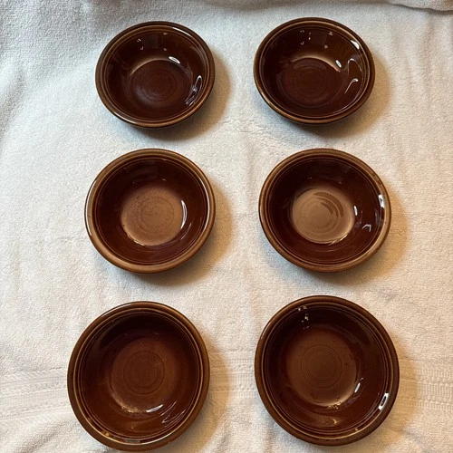 Fiesta Vintage Sheffield Amberstone Dessert Fruit Sauce Bowl Set 5.25", 6 Pieces