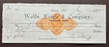 WELLS FARGO COMPANY Carson City, Nevada 1875 Check