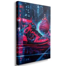 Ypxzzj Graffiti Sneaker with Basketball Poster Canvas Wall Art for Boy  s R