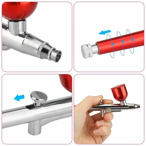 Profi Airbrush Pistole Airbrushpistole komplett set Double Action Pistolen 0.3mm - Bild 6 von 12