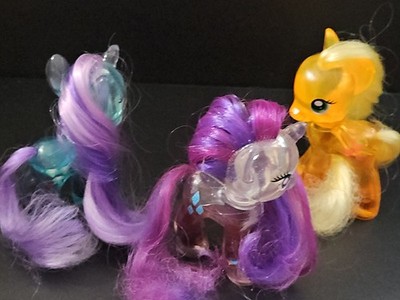 3 My Little Pony Water Cuties Applejack Rarity Diamond Mint Hasbro 3'' figures
