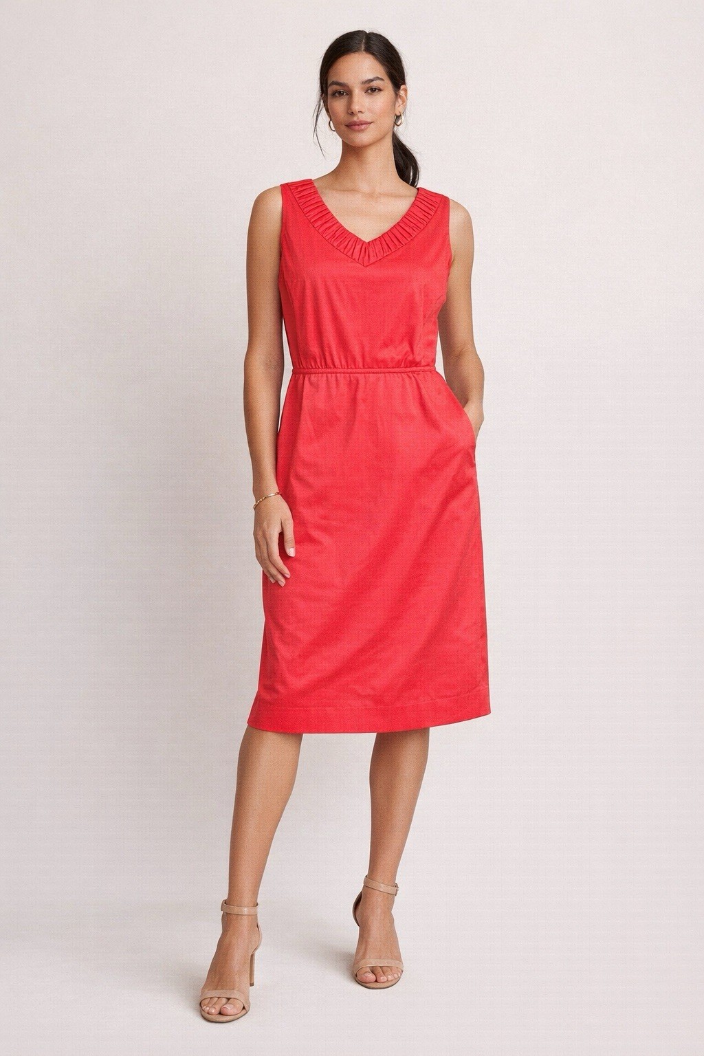 Tahari Arthur S Levine Maralee Papaya Coral Sheath Dress Women’s 16 NWT