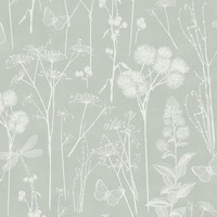Botanisch Tapete Meadow GräSer Salbei GrüN World Of Wallpaper AF0039