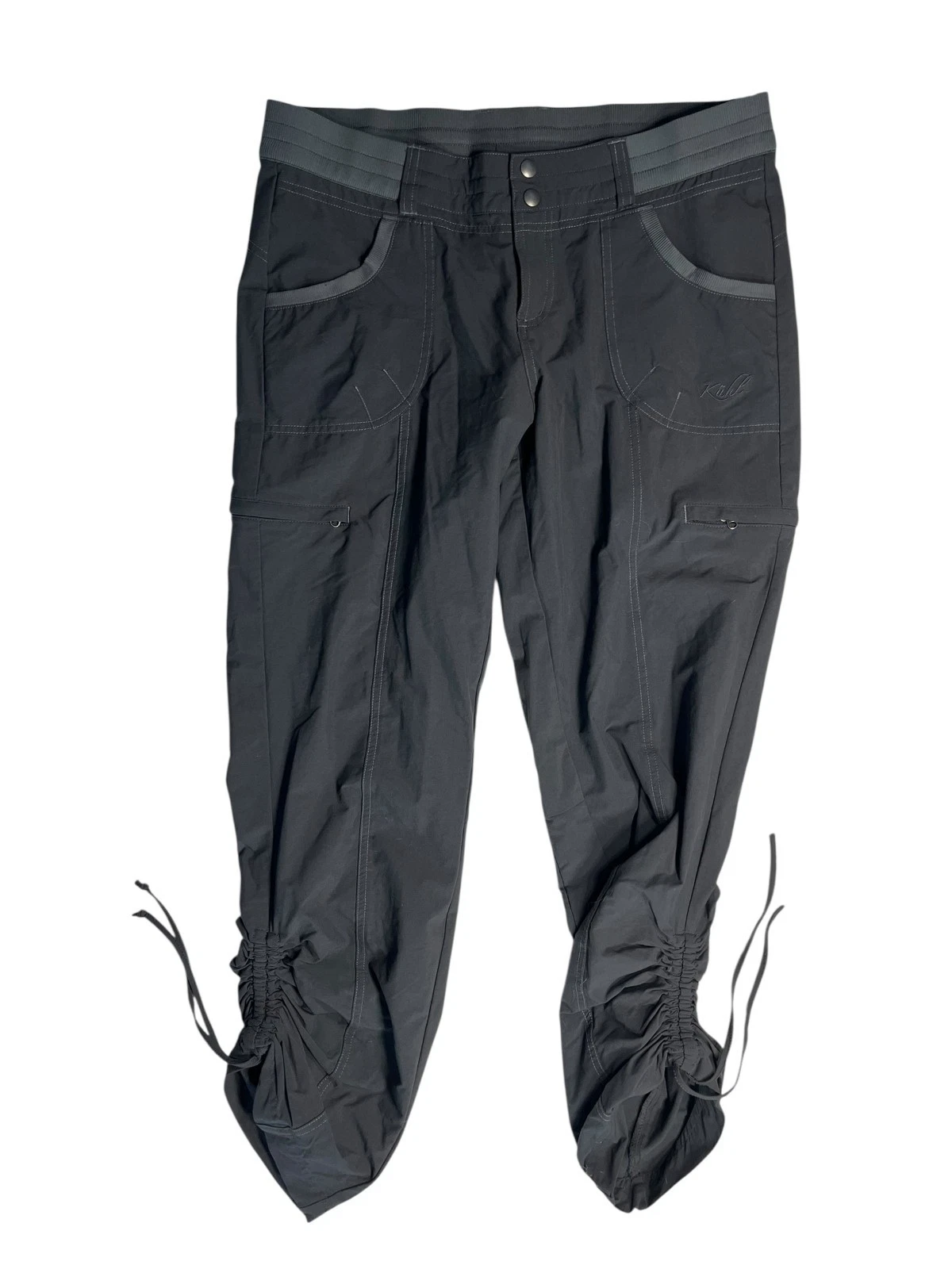 KUHL Gray Cotton CROPPED OUTDOOR PANTS Summer Active Casual Gym Hike Women's 12
