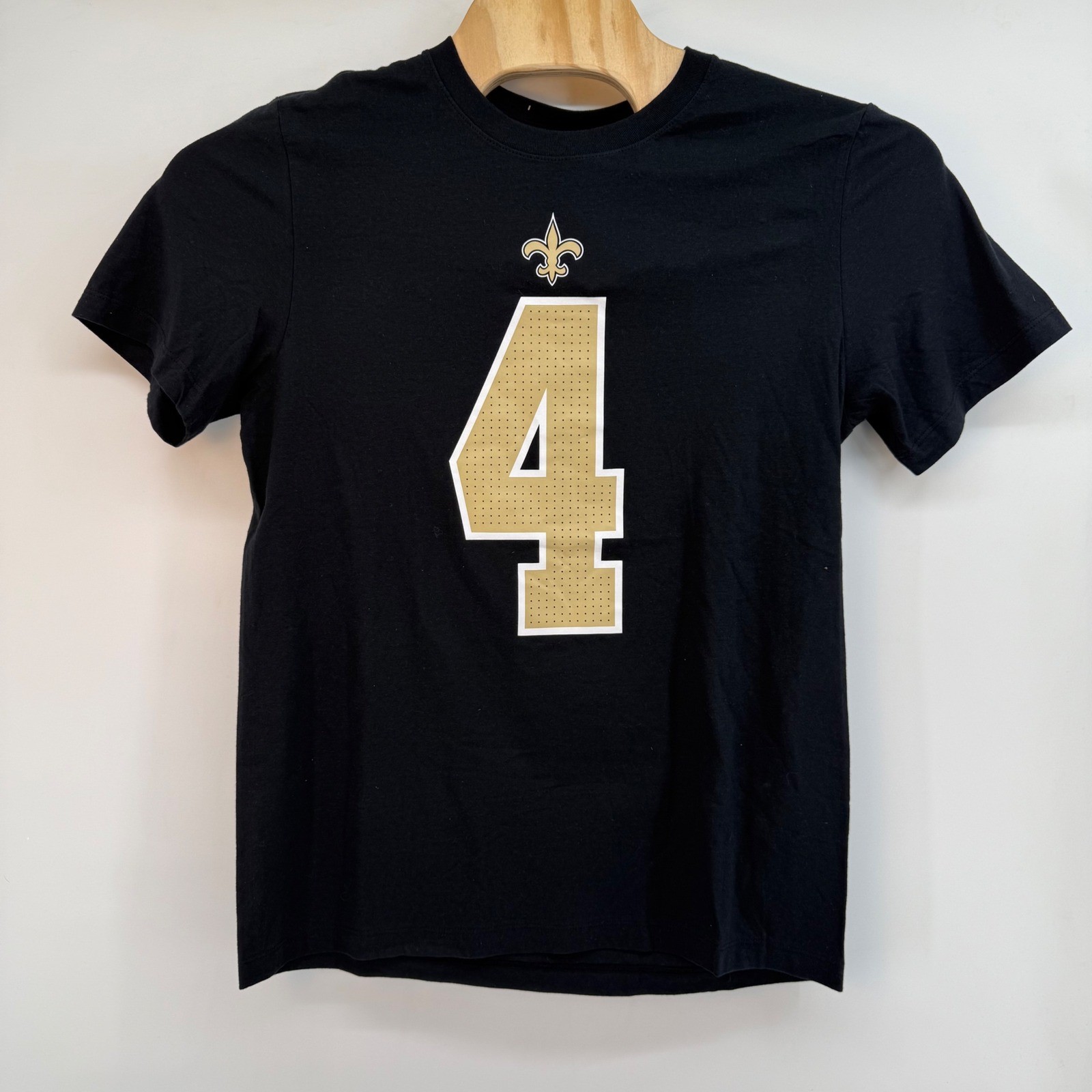 Nike Derek Carr 4 New Orleans Saints NFL T Shirt Mens XL Black Gold