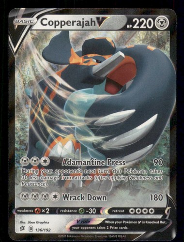 Copperajah V 136/192 Holo Ultra Rare Rebel Clash Pokemon Near Mint