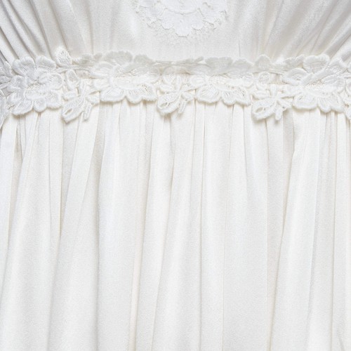 Dolce Gabbana Minikleid Creme Seide Spitze getrimmt M - Bild 3 von 5