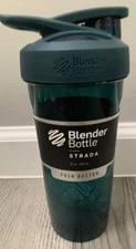 Blender Bottle Strada 28oz Push Button/Lock w/Ball Protein Shaker drink cup NEW